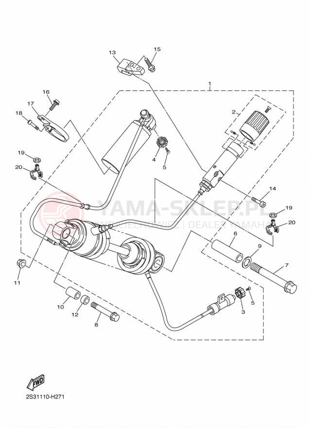 Schemat "zawieszenie tył" do Yamaha VMAX VMX17FCR/VMX17FR