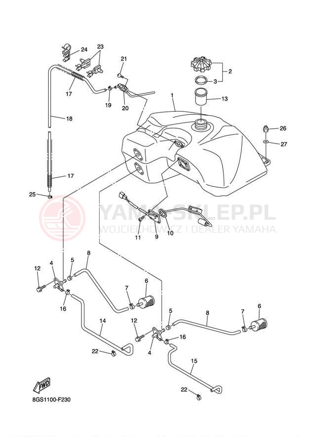 Schemat "zbiornik paliwa" do Yamaha VK PROFESSIONAL VK10W