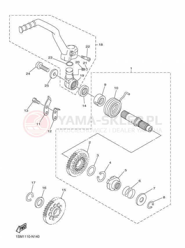 Schemat "rozrusznik" do Yamaha YZ250F YZ250FFW/YZ250FFL