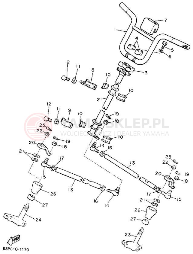 Schemat "Półki zawieszenia" do Yamaha BRAVO T (LONG TRACK) BR250TS