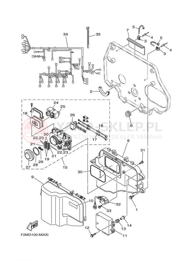 Schemat "układ elektryczny" do Yamaha VXS VX1800M