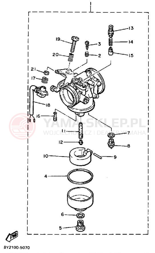 Schemat "Gaźnik" do Yamaha EXCEL III EC340J
