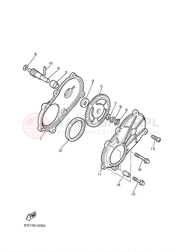 Schemat "przeniesienie napędu" do Yamaha ET410TRF