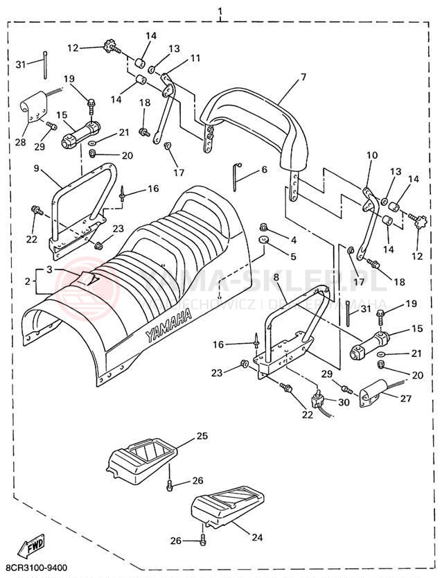 Schemat "siedzenie" do Yamaha VT500C/VX500ERC