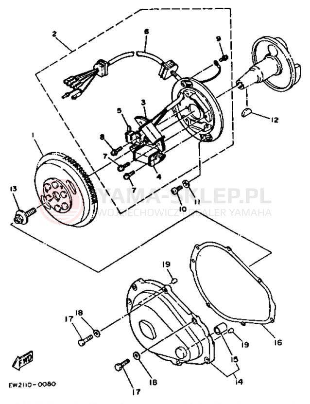Schemat "prądnica" do Yamaha SUPER JET SJ650P