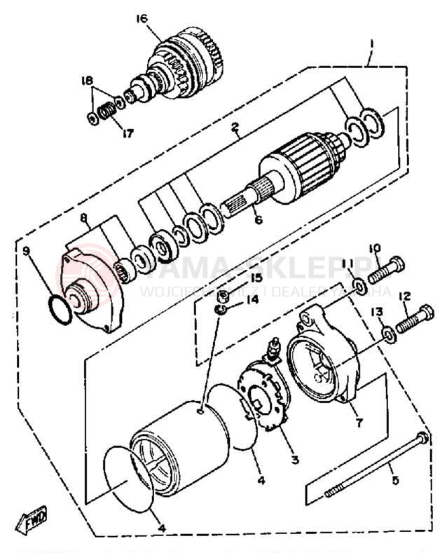 Schemat "rozrusznik" do Yamaha WAVE RUNNER LX WR650D