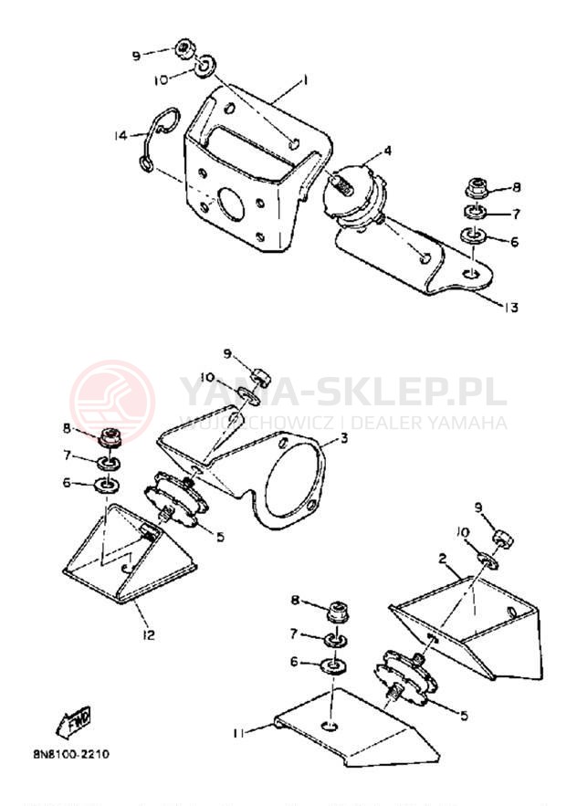 Schemat "Mocowanie silnika" do Yamaha SS440 SS440H