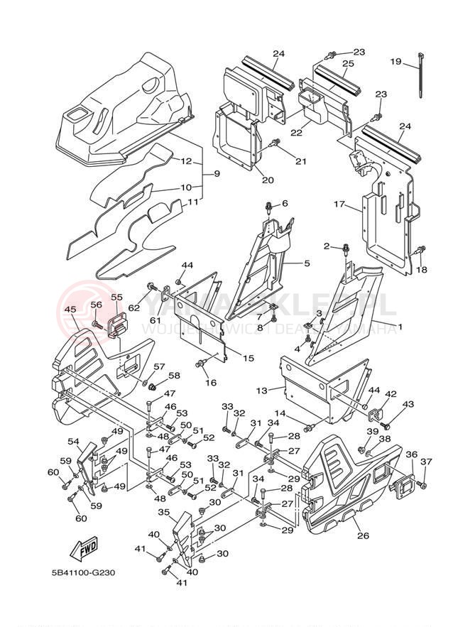 Schemat "Pokrywa boczna" do Yamaha RHINO 700 FI HUNTER YXR7FHY