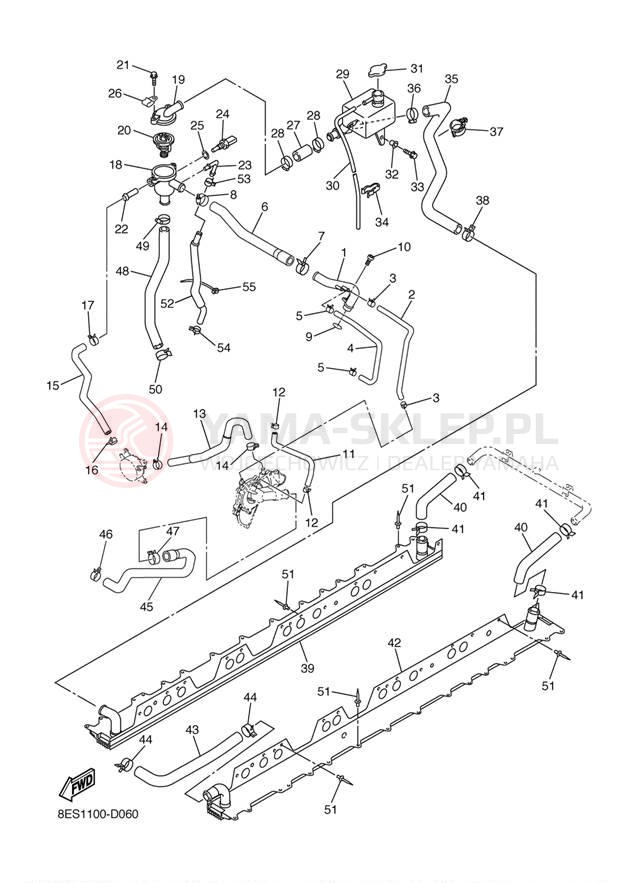 Schemat "Układ chlodzenia" do Yamaha RS Vector ER RS90RK