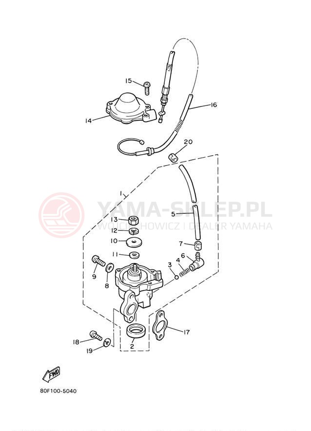 Schemat "Pompa olejowa" do Yamaha BR250TF