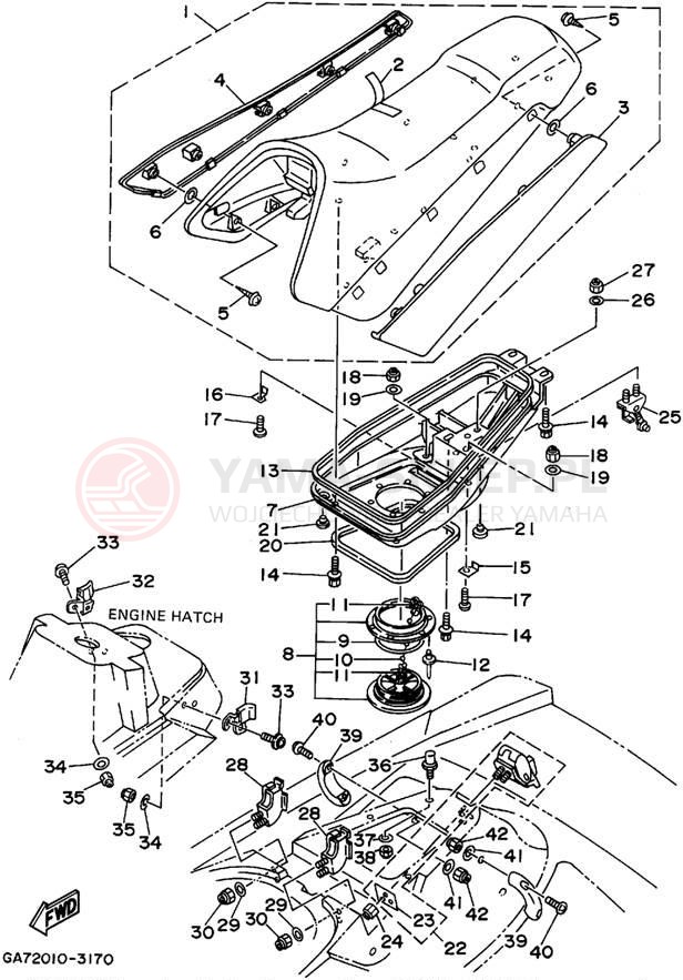 Schemat "Siedzenie i schowek" do Yamaha WAVE BLASTER WB700T
