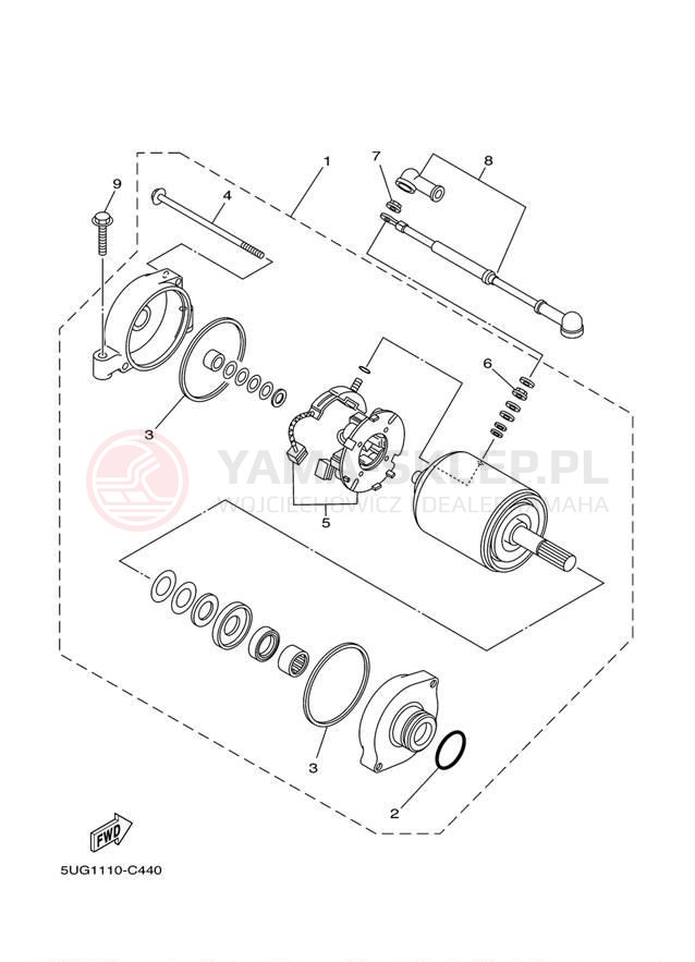 Schemat "rozrusznik" do Yamaha RHINO 660 YXR66FW