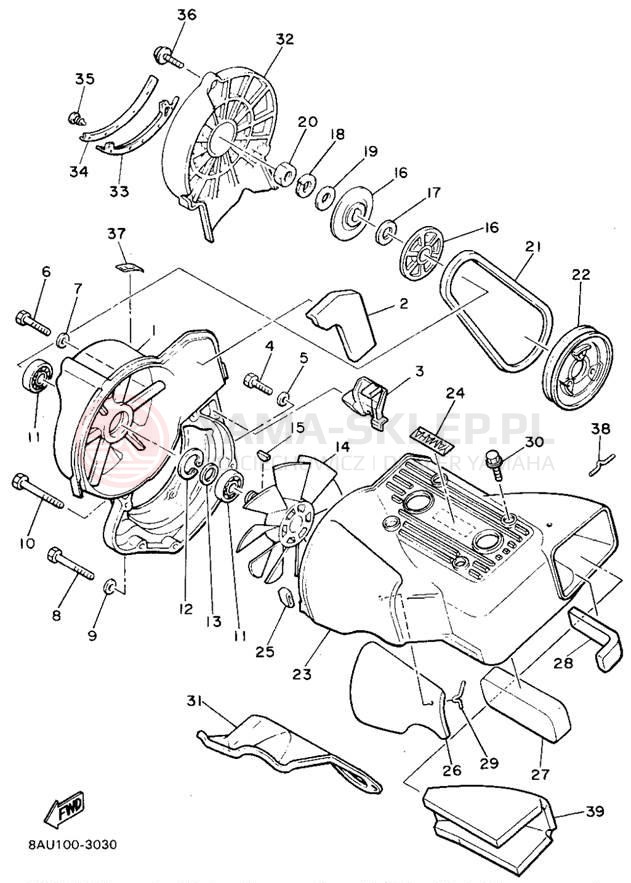 Schemat "Obudowa wentylatora" do Yamaha VK540 II VK540EU