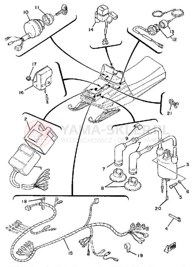 Schemat "układ elektryczny" do Yamaha ET340EC