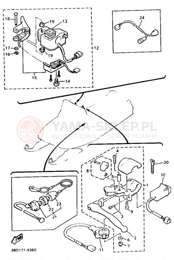 Schemat "układ elektryczny" do Yamaha BRAVO LT BR250TU