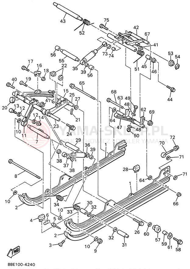 Schemat "Zawieszenie gąsiennicy" do Yamaha OVATION LE CS340EW