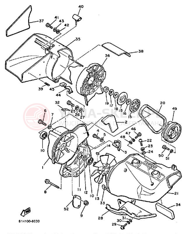 Schemat "Obudowa wentylatora" do Yamaha PHAZER PZ480K