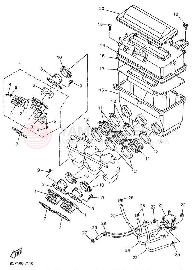 Schemat "Wtrysk paliwa" do Yamaha MOUNTAIN MAX 700 MM700A/MM600A