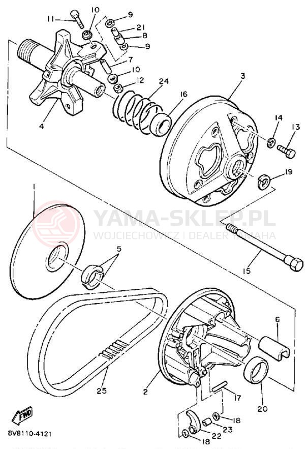Schemat "PRIMARY SHEAVE" do Yamaha PHAZER PZ480M