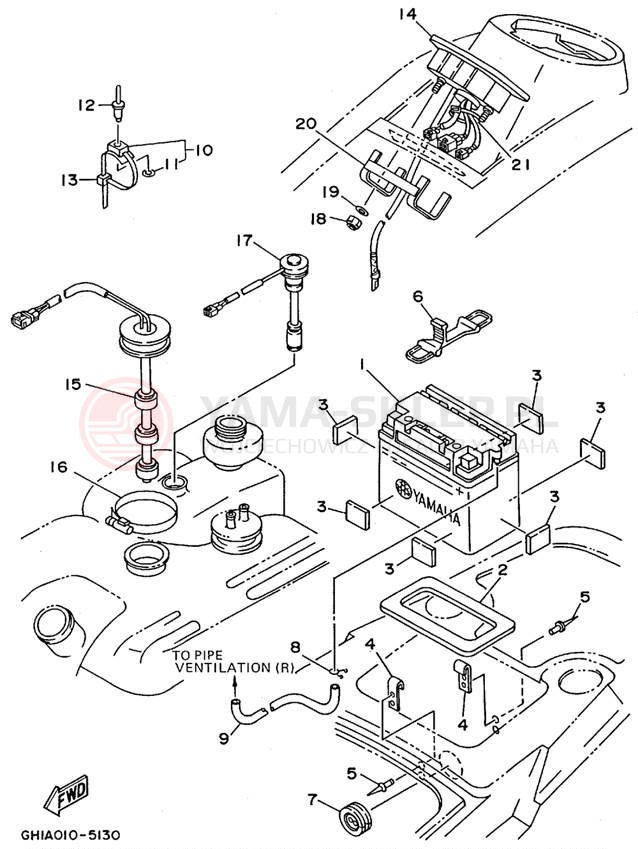 Schemat "układ elektryczny" do Yamaha WAVE RAIDER RA700T