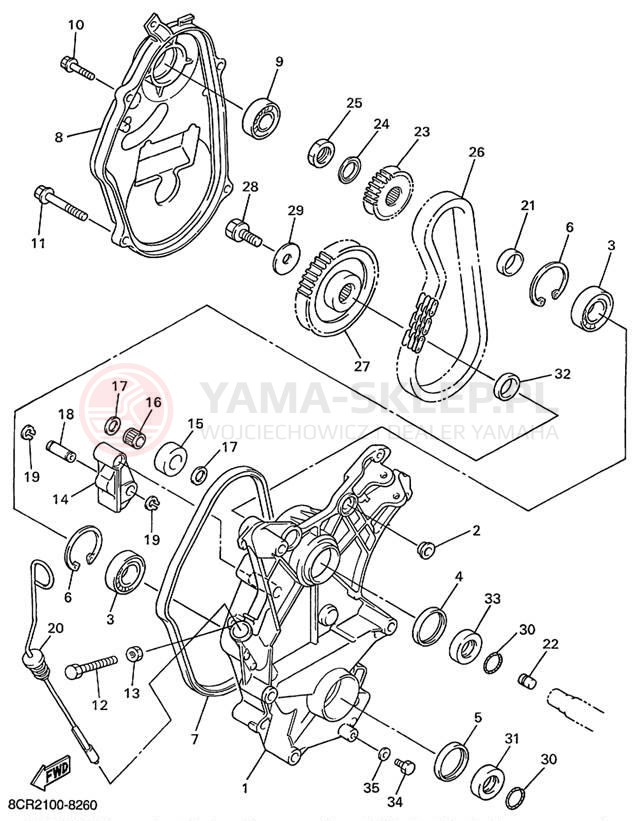 Schemat "Układ napędowy" do Yamaha VMAX 500 SX VX500SXBC