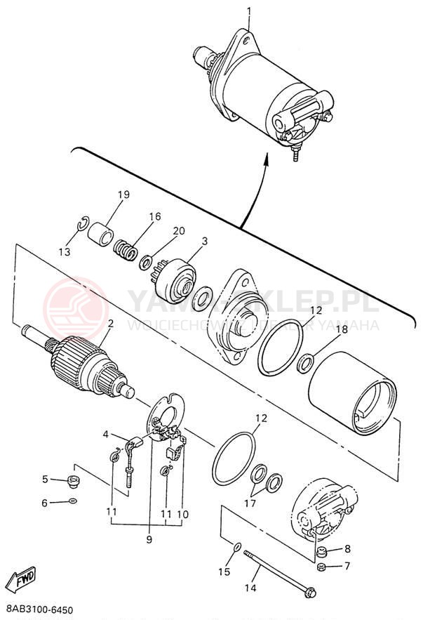 Schemat "rozrusznik" do Yamaha VMAX 600 VX600W