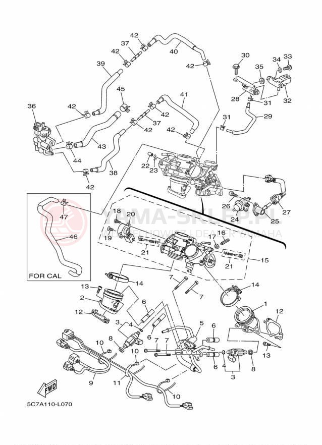 Schemat "Wtrysk paliwa" do Yamaha RAIDER S XV19CSFCR/XV19CSFR