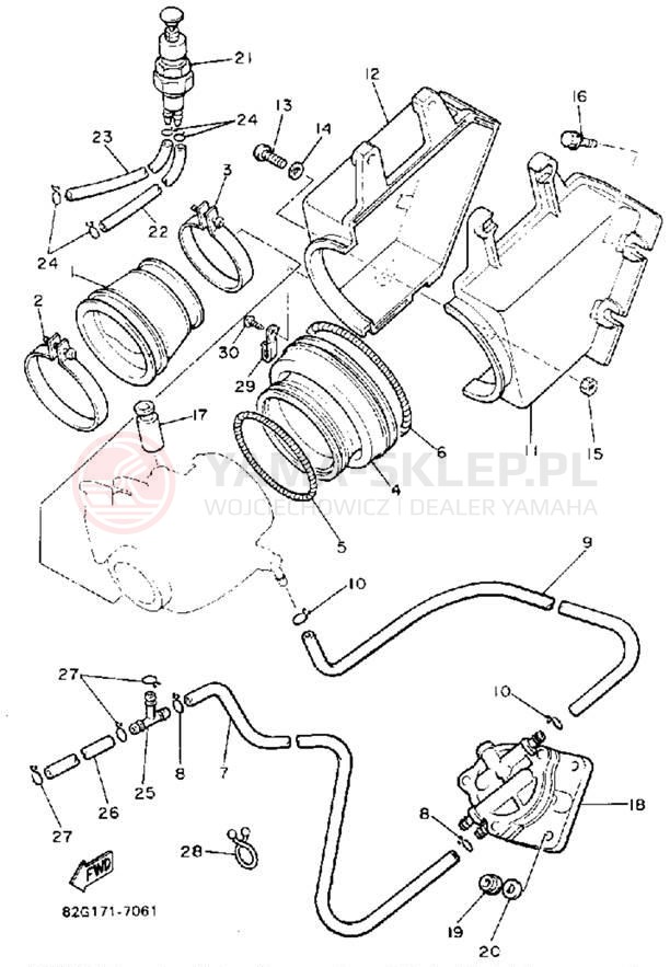 Schemat "Filtr powietrza" do Yamaha BRAVO LT (LONG TRACK) BR250TR