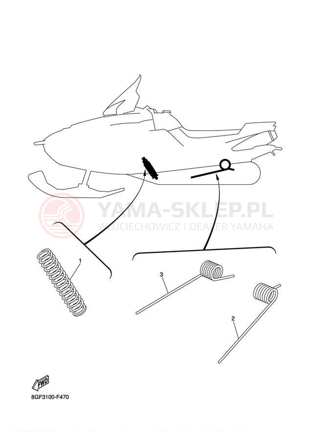 Schemat "zawieszenie tył" do Yamaha APEX RTX RX10RTW