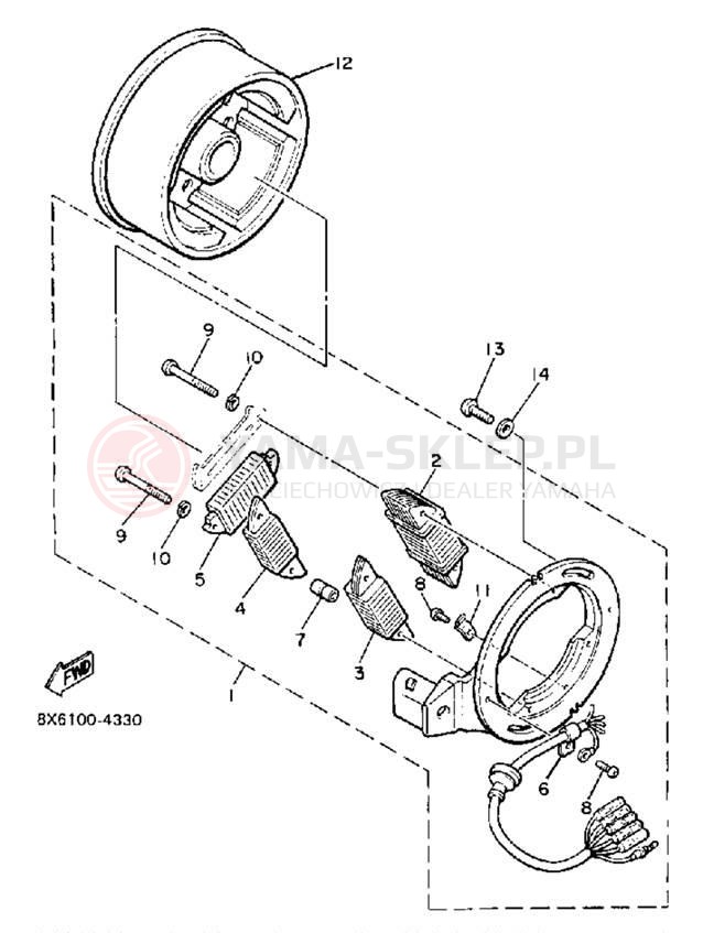 Schemat "Układ zapłonowy" do Yamaha V-MAX VMX540K