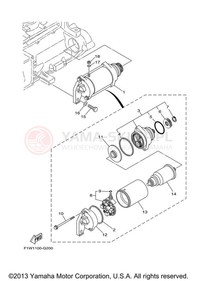 Schemat "rozrusznik" do Yamaha (WAVERUNNER FX HO) FY1800J