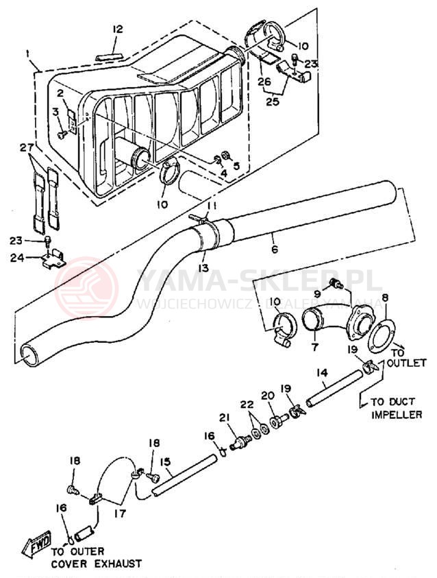 Schemat "Wydech końcowy" do Yamaha WR650P