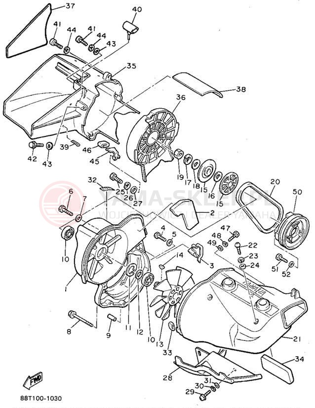 Schemat "Obudowa wentylatora" do Yamaha VENTURE XL VT480U