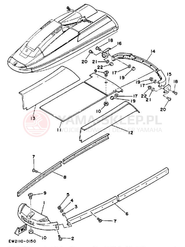 Schemat "GUNWALE - MAT" do Yamaha SUPER JET SJ650Q