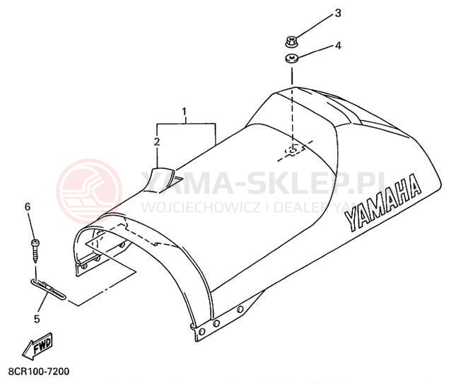 Schemat "siedzenie" do Yamaha VMAX 600 VX600C/VX500C