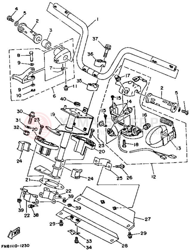 Schemat "Kierownica i osprzęt" do Yamaha WAVE RUNNER PRO VXR WRB700R