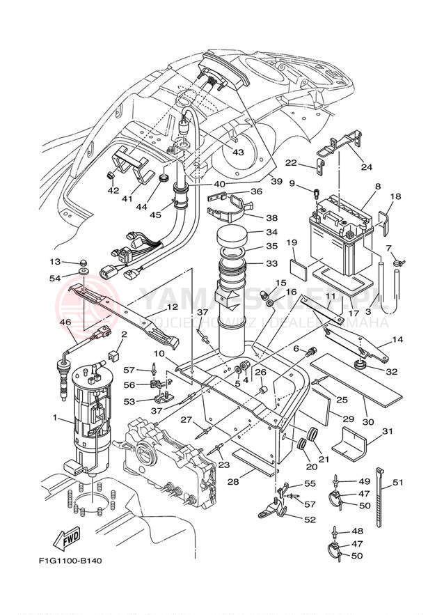 Schemat "układ elektryczny" do Yamaha GP1300R GP1300B/GP1300CB