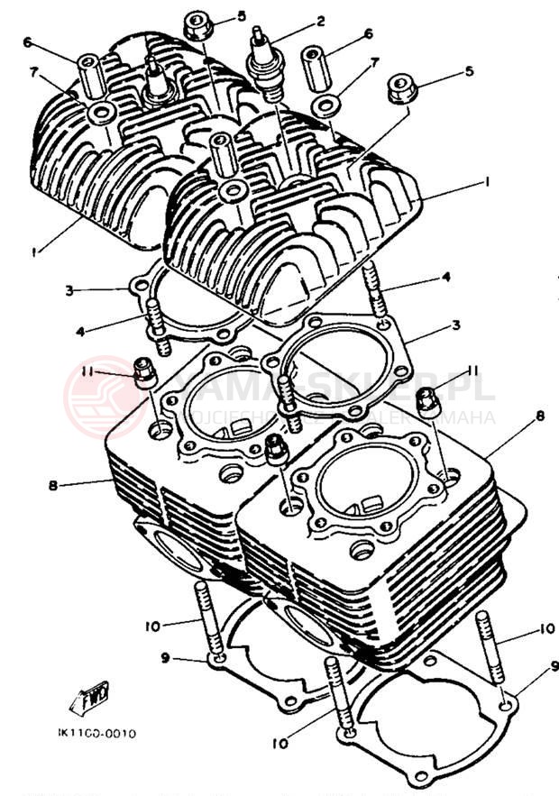 Schemat "cylinder" do Yamaha XLV XL540K