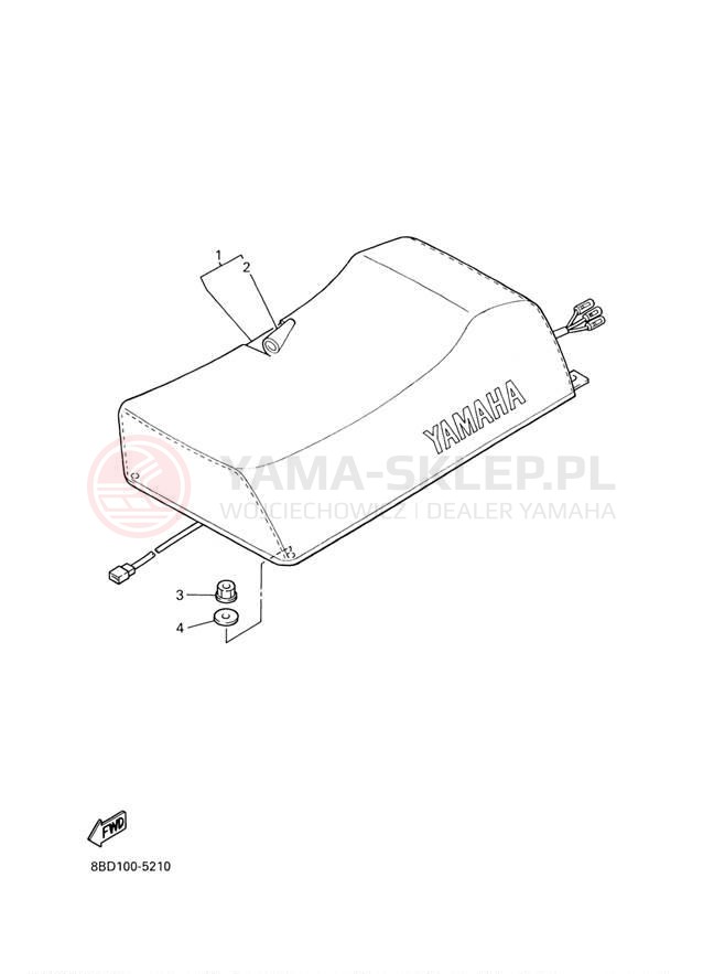 Schemat "siedzenie" do Yamaha BR250TF