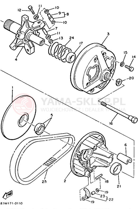 Schemat "PRIMARY SHEAVE" do Yamaha XL-V XL540P