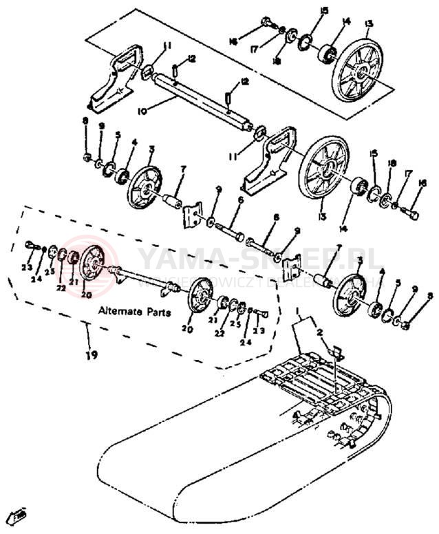Schemat "TRACK SUSPENSION" do Yamaha ET250D