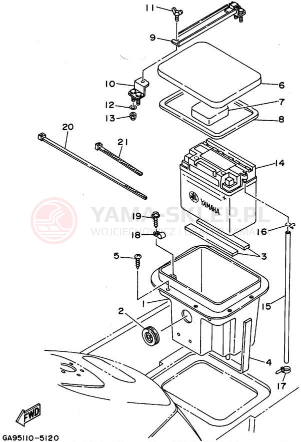 Schemat "układ elektryczny" do Yamaha WAVE RUNNER III WRA650T