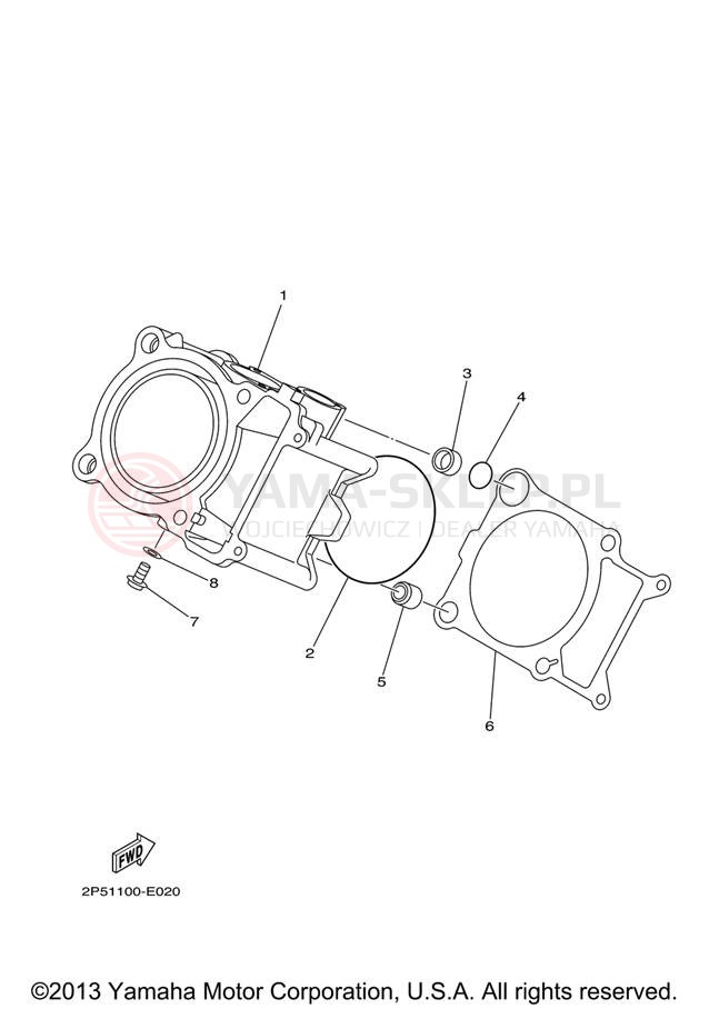 Schemat "cylinder" do Yamaha RHINO 450 YXR45FXGR/YXR45FXR
