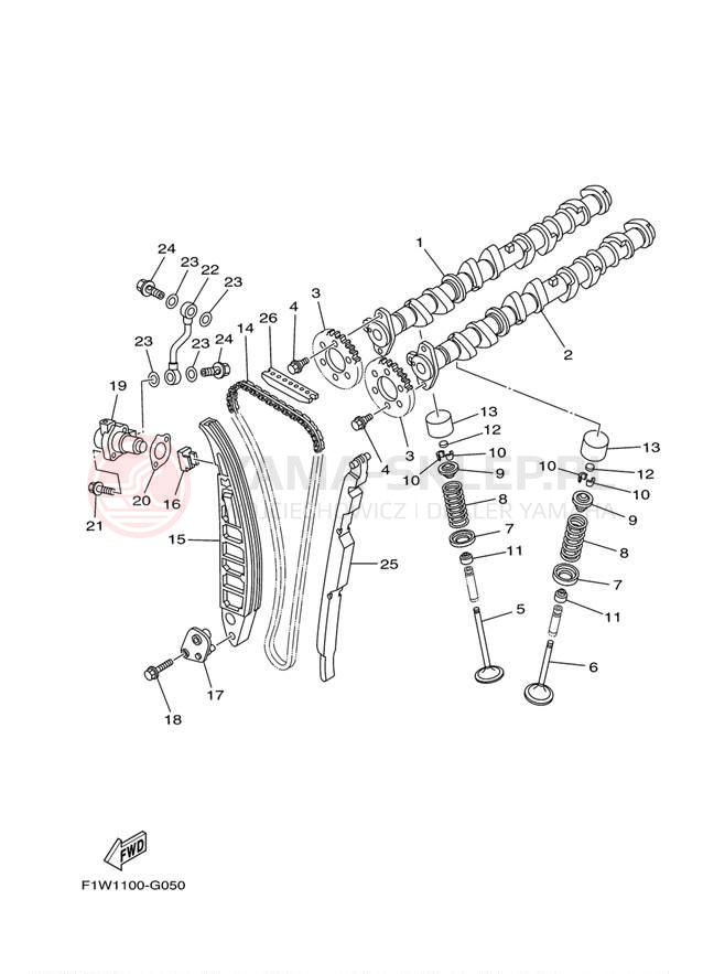 Schemat "zawory" do Yamaha WAVERUNNER FZS GX1800AK
