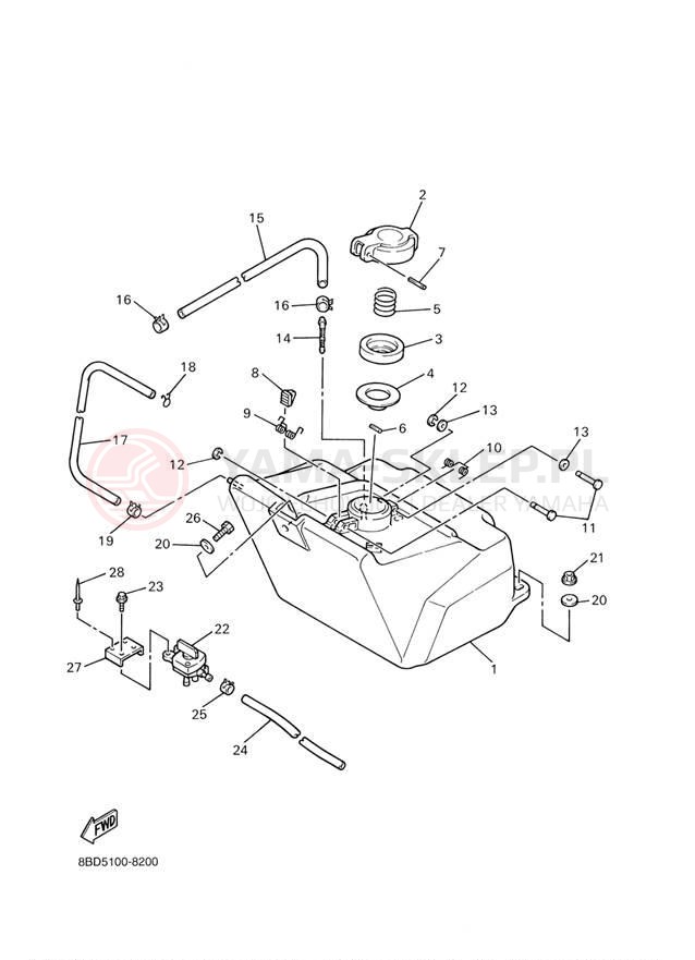 Schemat "zbiornik paliwa" do Yamaha BRAVO BR250TW