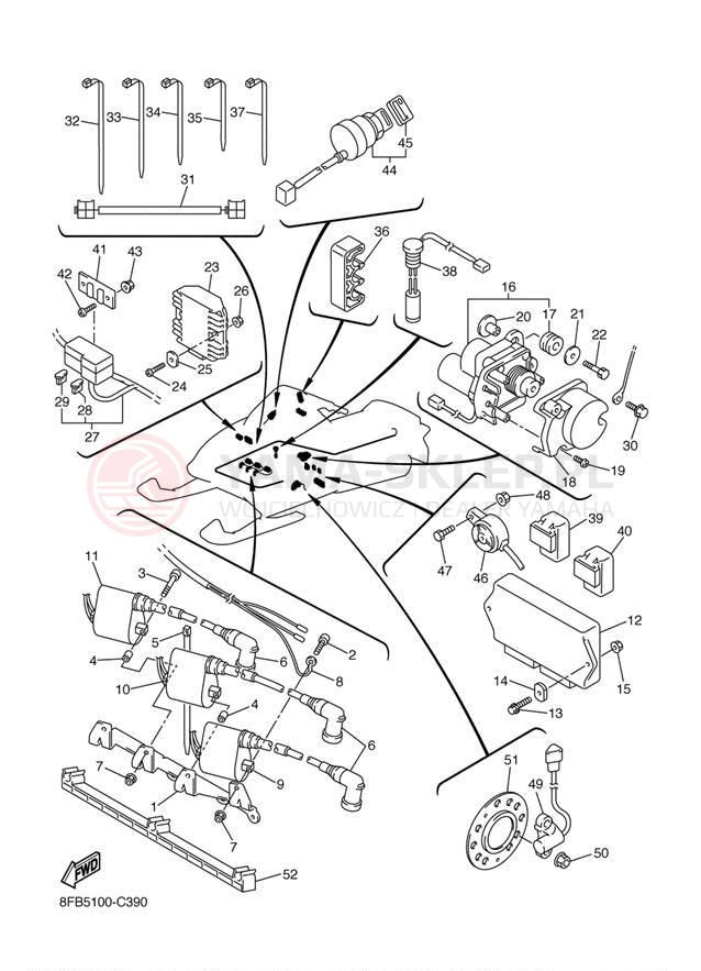 Schemat "układ elektryczny" do Yamaha SX VIPER ER SXV70ERJ
