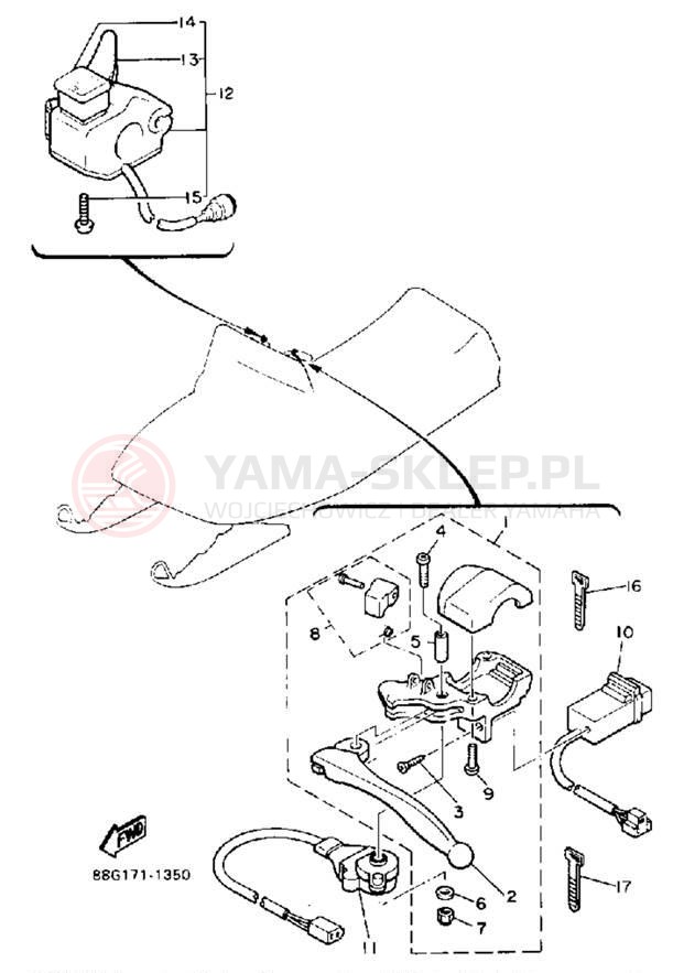 Schemat "układ elektryczny" do Yamaha BRAVO LT (LONG TRACK) BR250TR