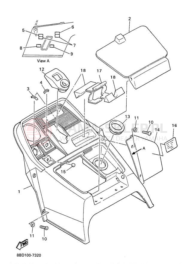 Schemat "INSTRUMENT PANEL" do Yamaha BRAVO LT BR250TA