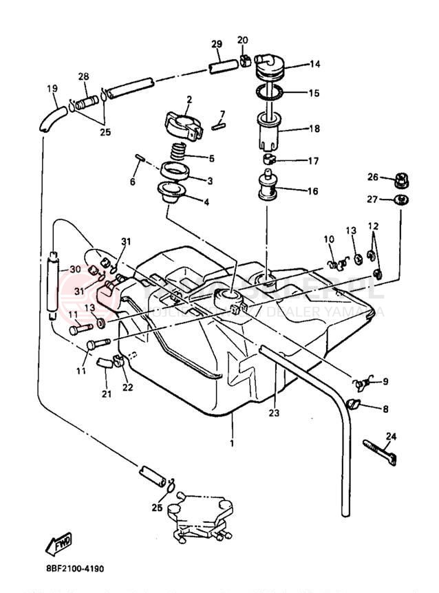 Schemat "zbiornik paliwa" do Yamaha PHAZER SS PZ480B