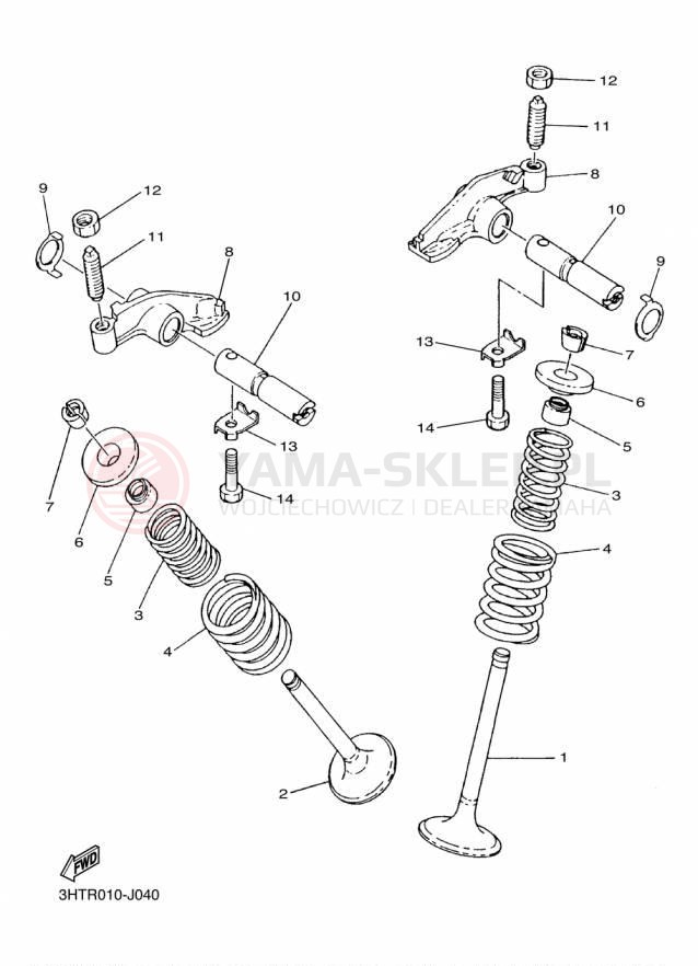 Schemat "zawory" do Yamaha SR400 SR400FGY/SR400FCGY
